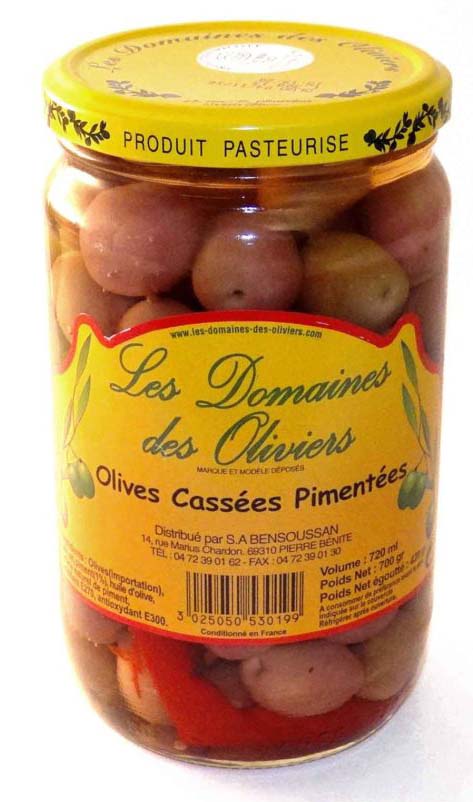 Olives cassées pimentées 720ml