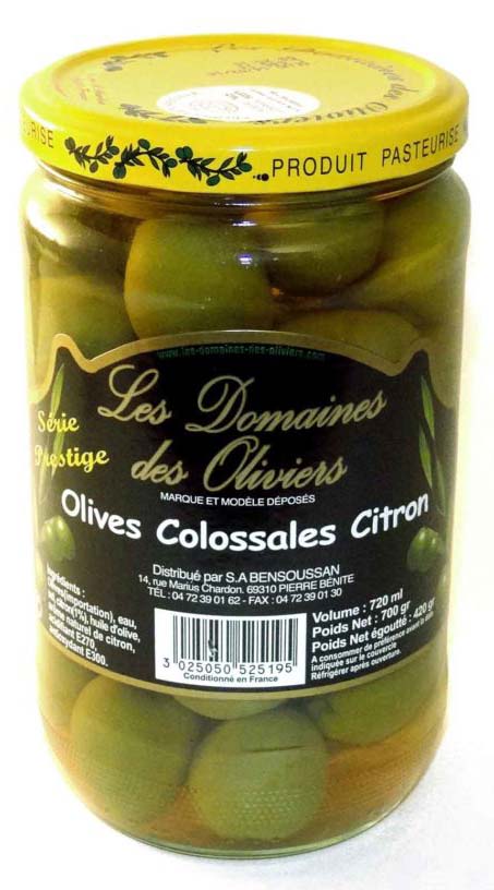 Olives colossales citron 720ml
