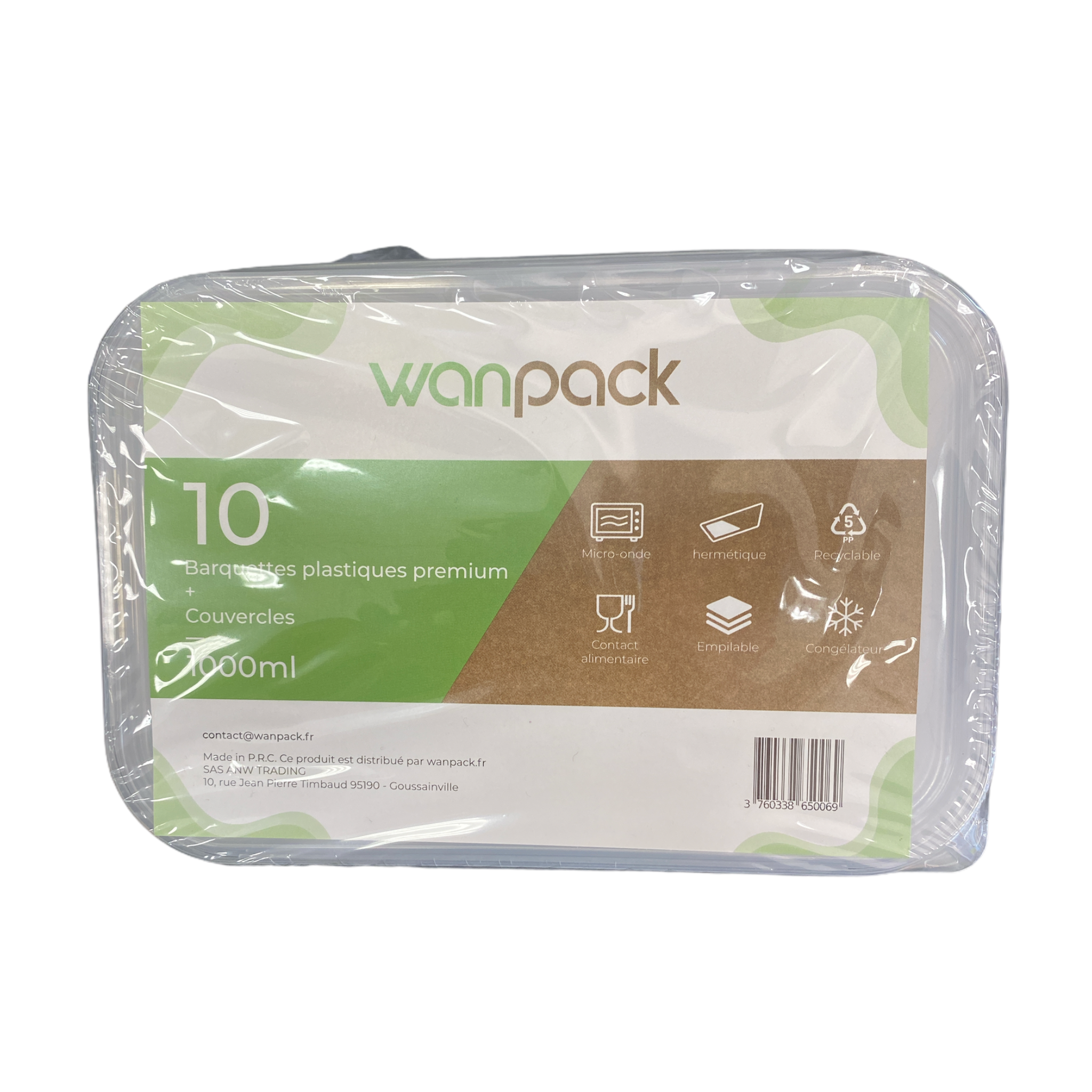 10 Barquettes plastiques 1000ml