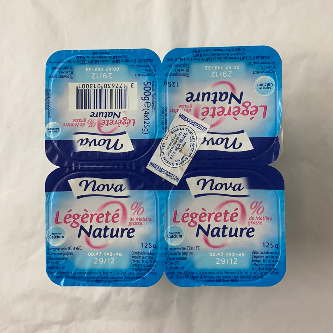 NOVA YAOURT NATURE 0% 4x125g