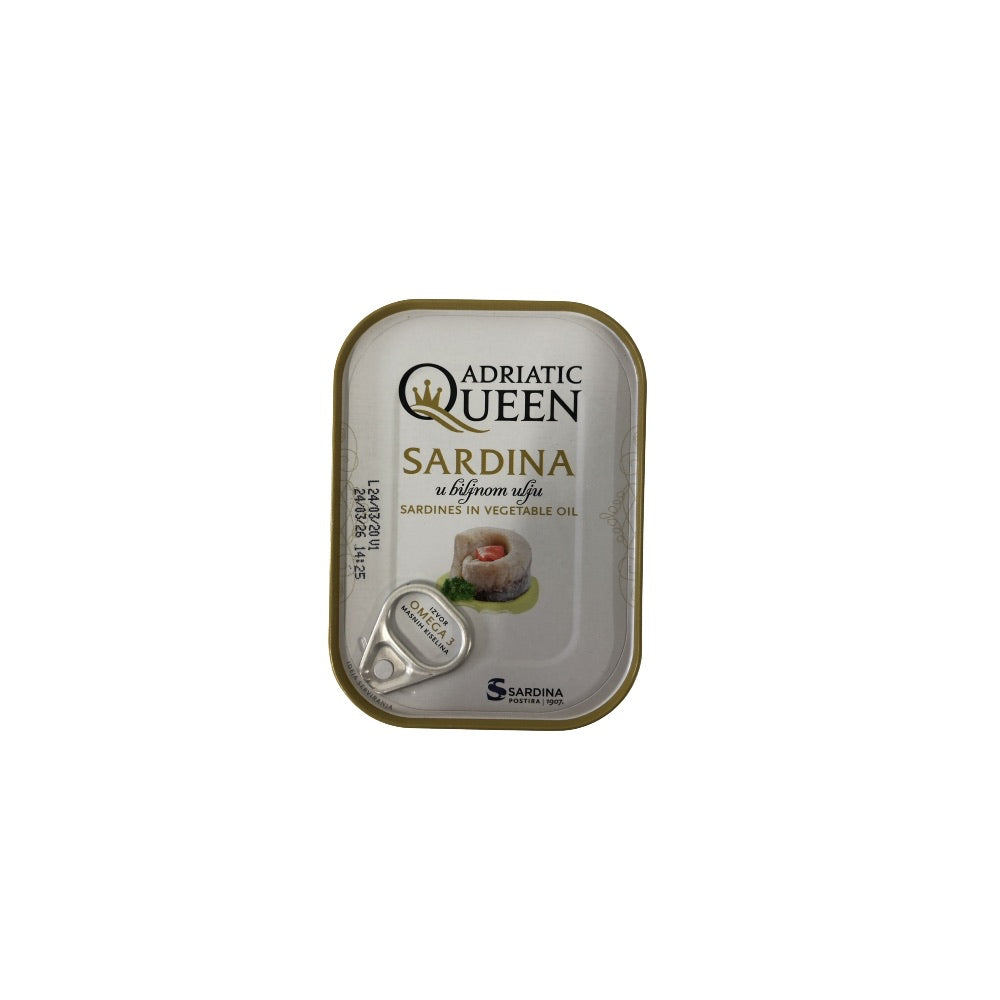 Sardines huile végétal 105g QUEEN