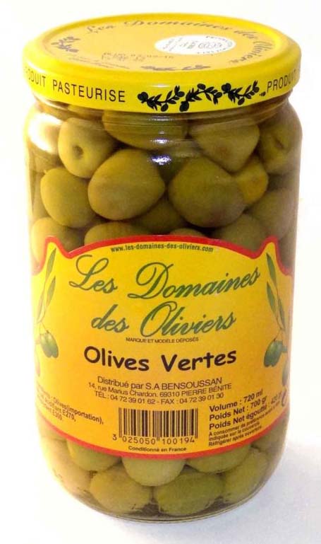 Olives vertes entière 720ml