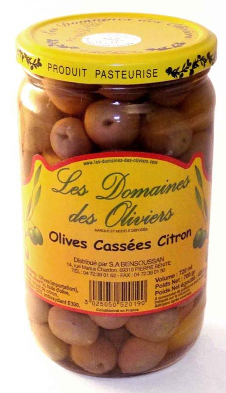 Olives cassées citron 720 ml