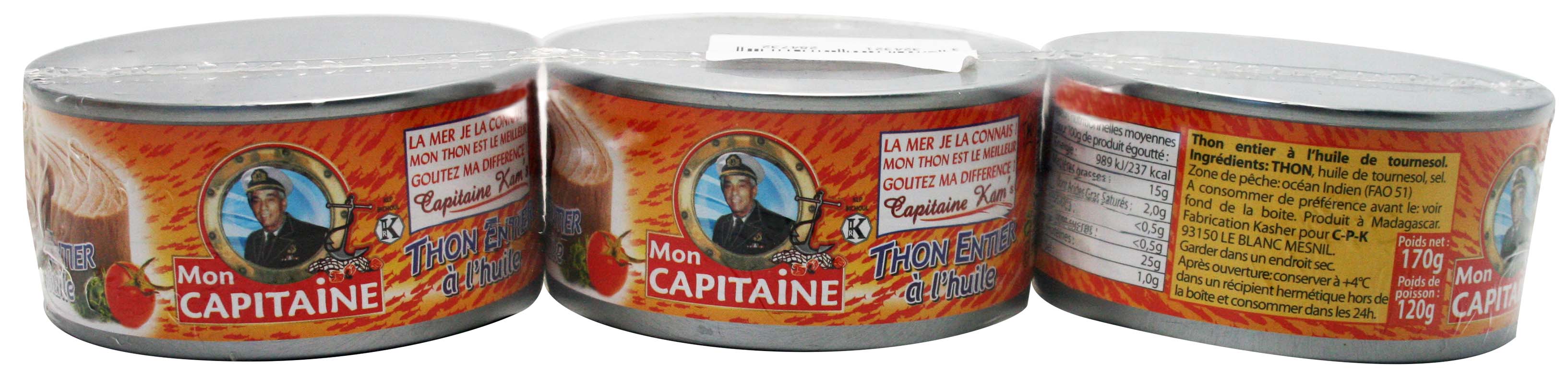 THON A L’HUILE LOT DE  3 x 170g