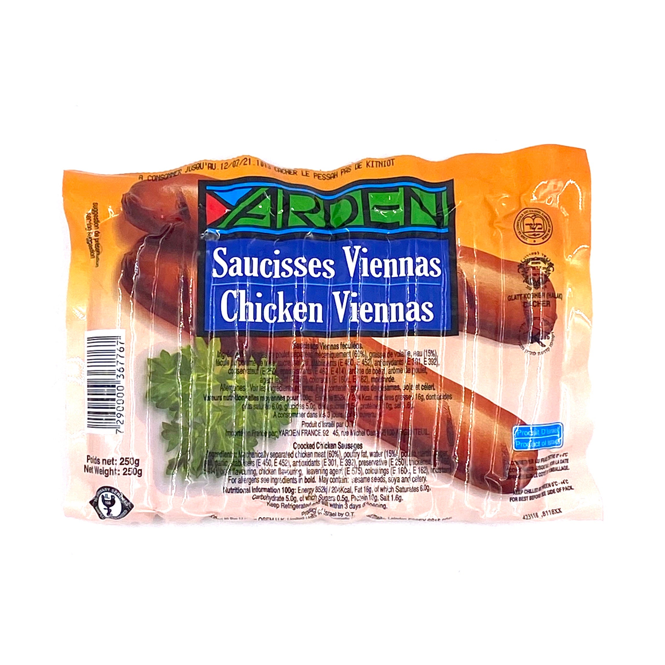 YARDEN Saucisses viennas 250g