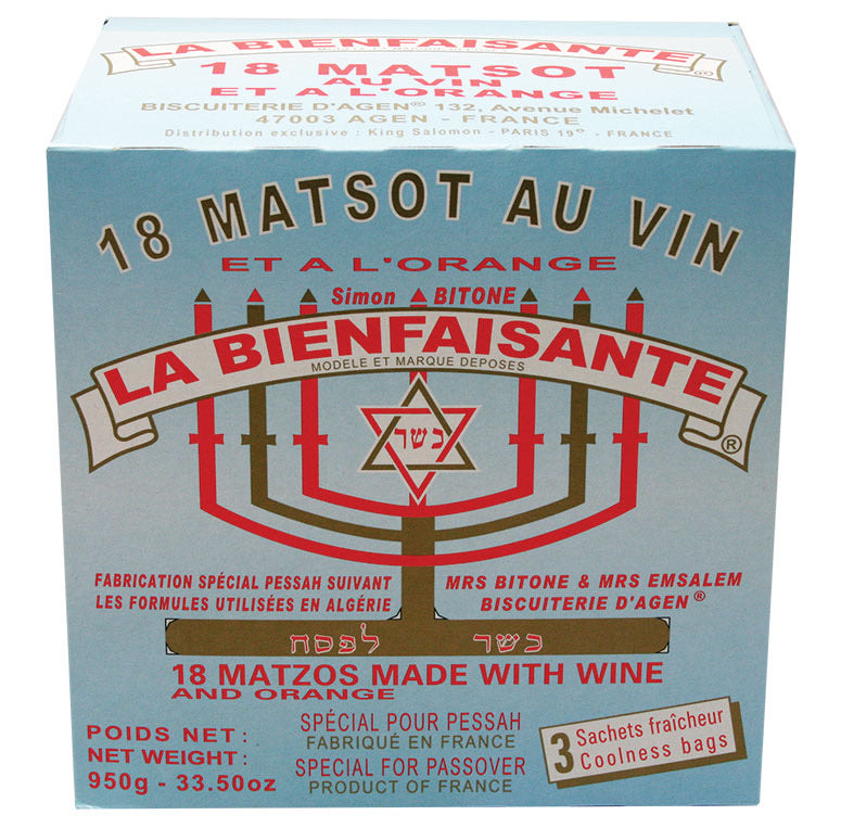 BIENFAISANTE Matsot au vin et à l’orange 950g