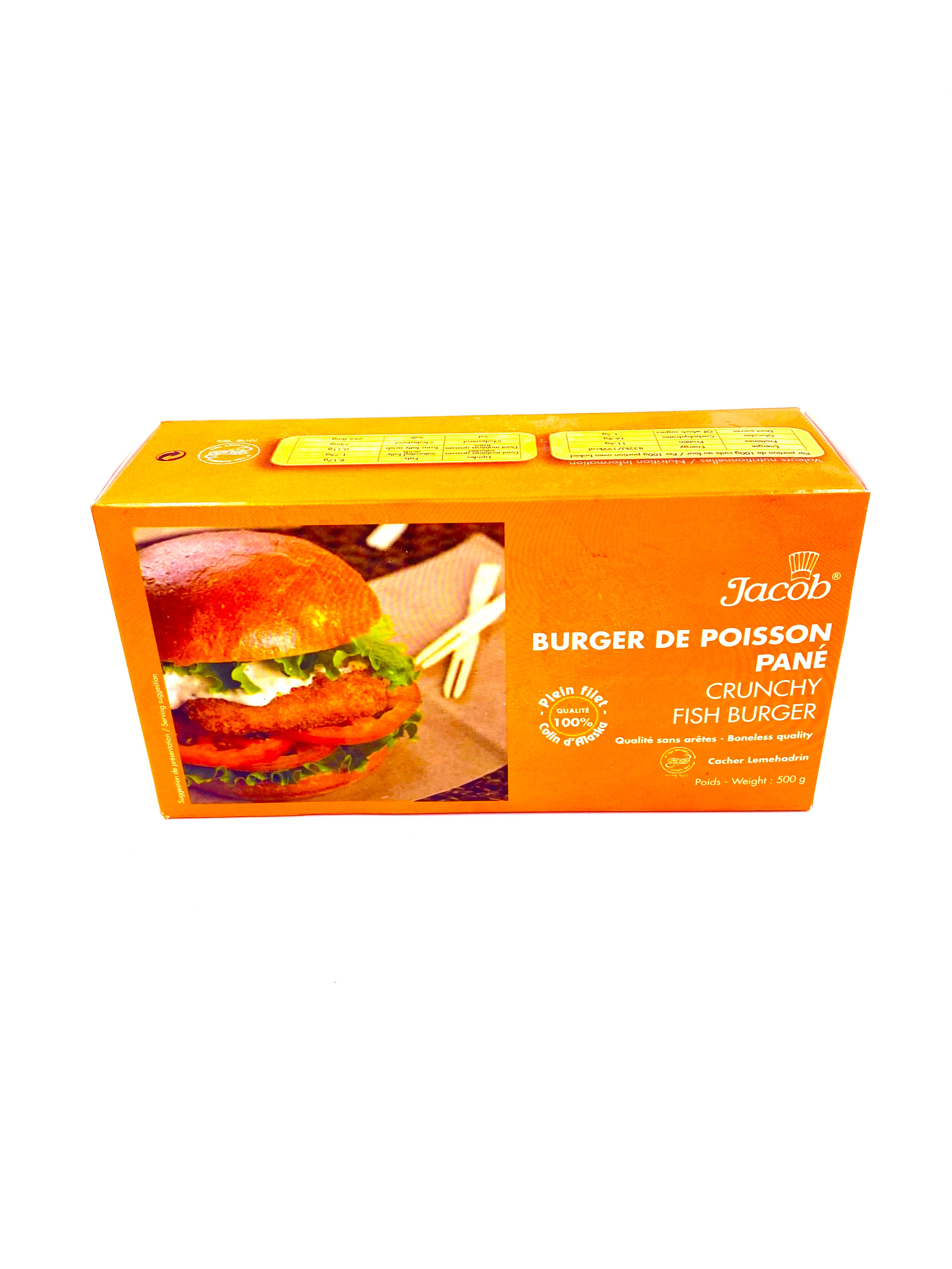 Burger de poisson pané JACOB 500g