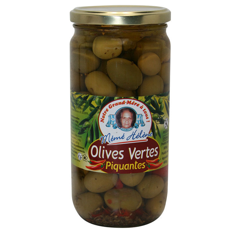 Olives vertes piquantes MÉMÉ HÉLÈNE 850ml KLP