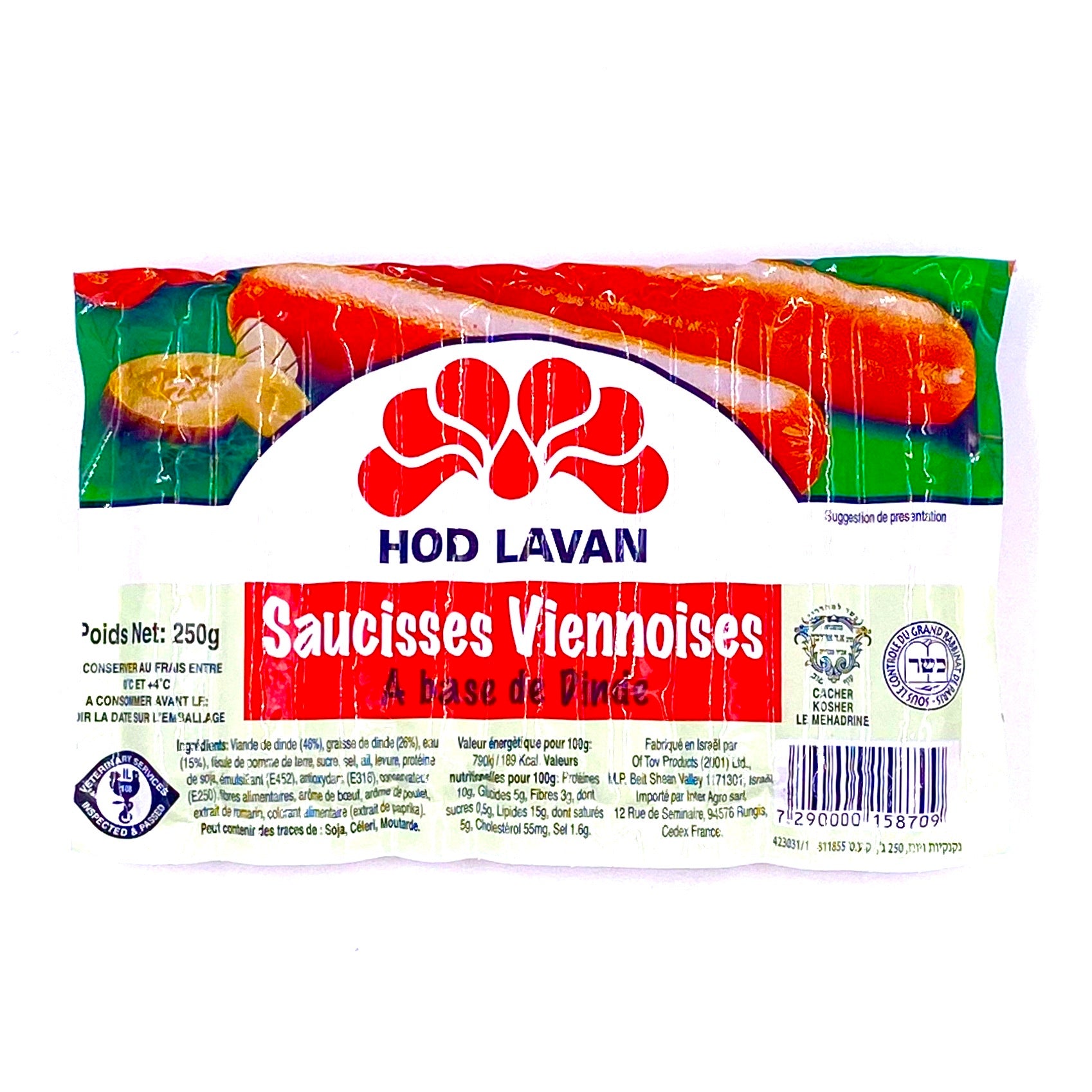 HOD LAVAN Saucisses viennoises 250g