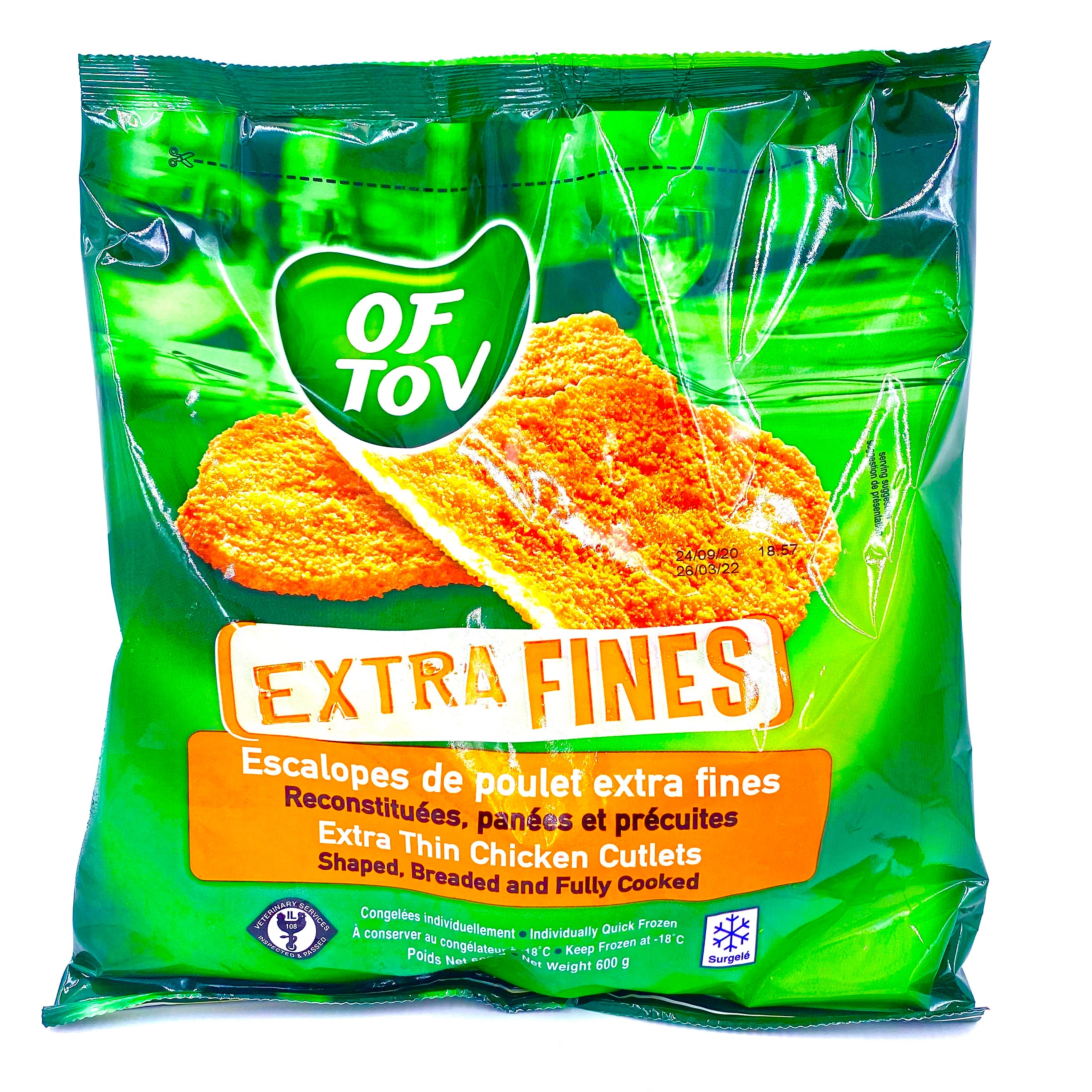 OF TOV ESCALOPE DE POULET EXTRA FINE 600g