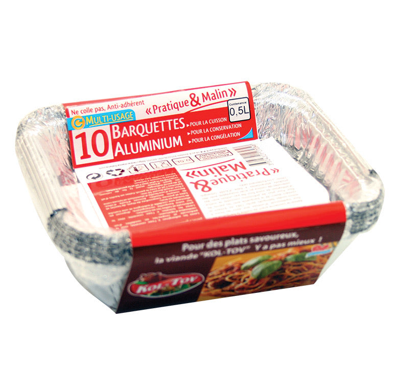 10 Barquettes aluminium 0,5L